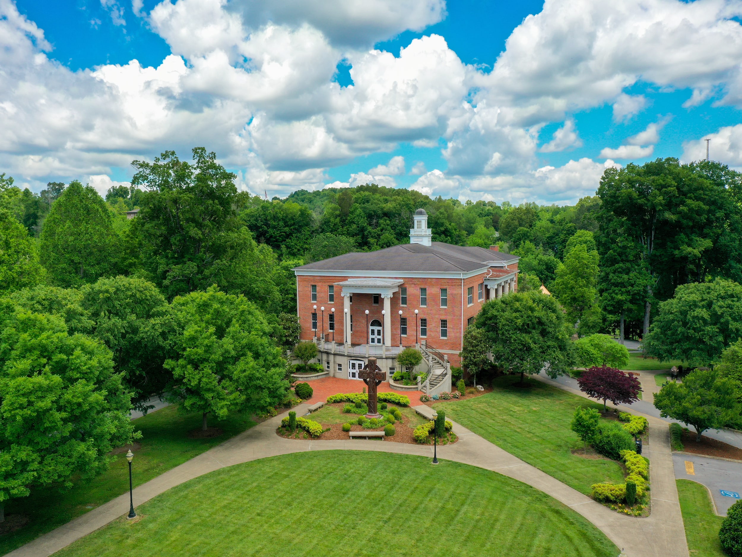 Drone photography of Milligan's Derthick Hall